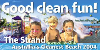 The Strand, Townsville, Australia's cleanest beach 2004.