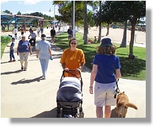 The Strand's walkways are put to great use by locals and visitors alike